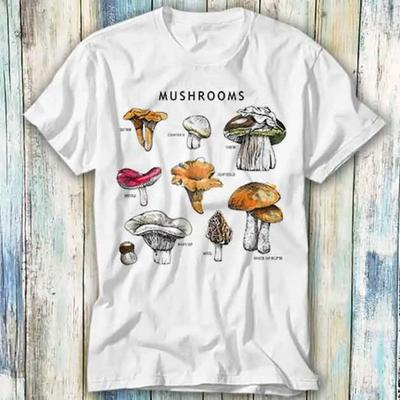 T Shirt Wild Mushrooms Sthetische Kruterkunde Meme Geschenk Top 598 Vintage Graphic Fashion Unisex Versatile