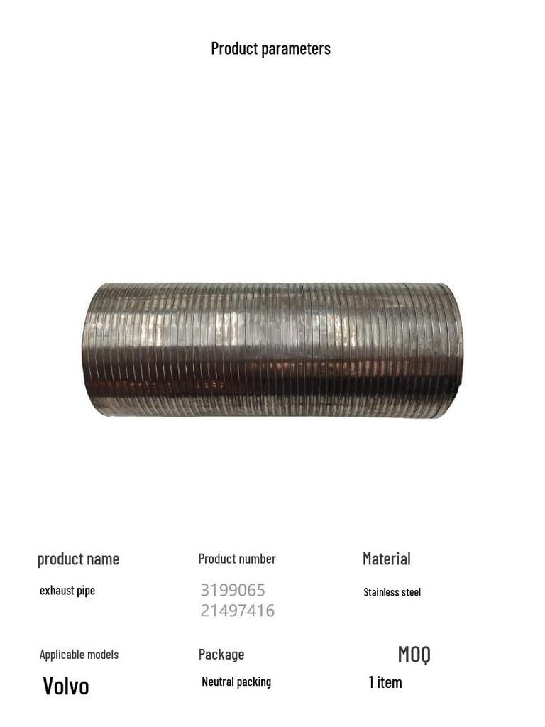 Volvo 3199065 21497416 Compatible Exhaust Pipe