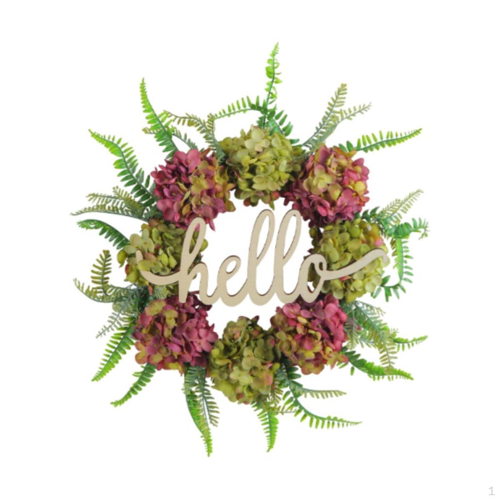 Artificial Door Spring Crown with Hello Sign Collection Creative Decoration for The Home Window