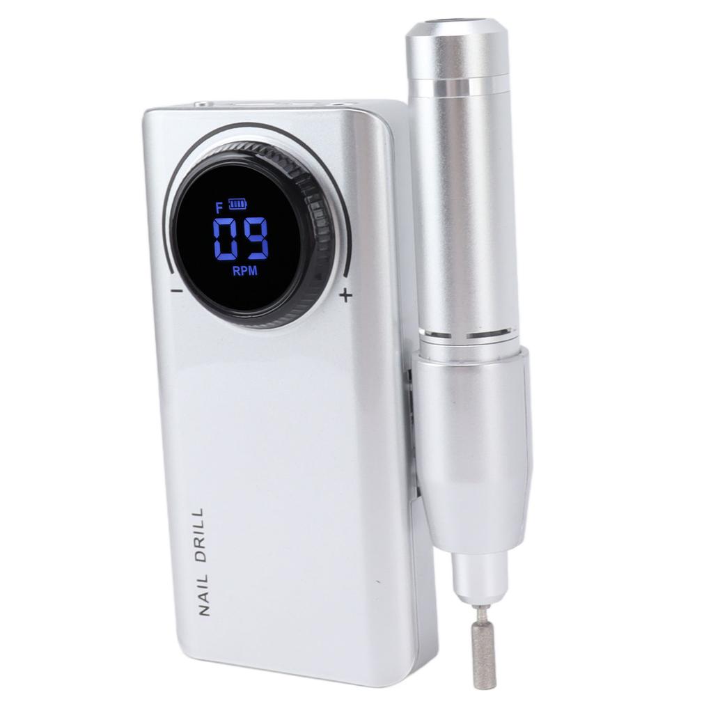 Electric Nail Drill Machine 35000RPM LED Display Rechargeable Nail Polishing Grinding Machine