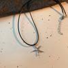 Double Layered Silver Starfish Clavicle Chain Starfish Double Pearl Necklace
