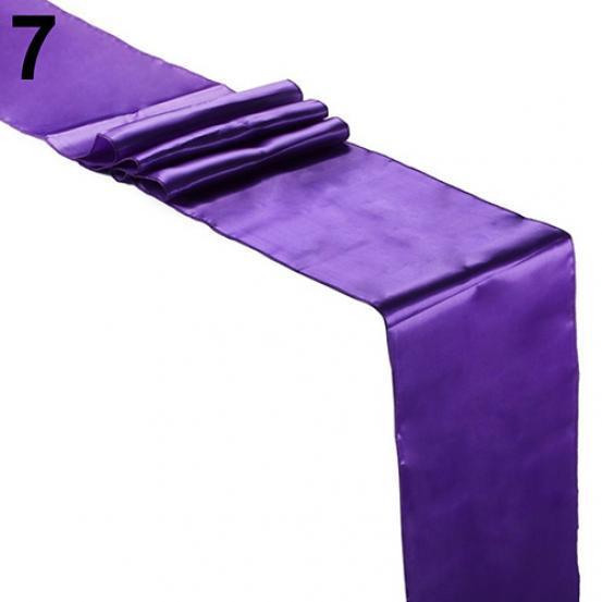 12 x 108 tum Satin Bordlöpare Bröllopslokal Bordsdekoration Fest Skrivbordsdekoration