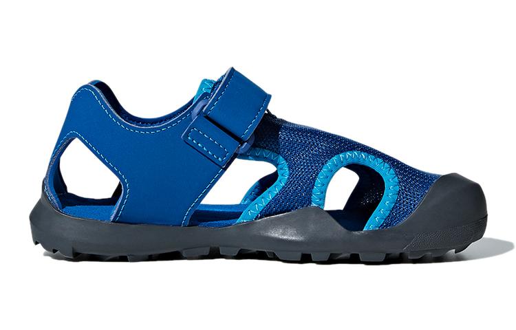 adidas Captain Toey K Slip Resistant Abrasion Resistant Sandal Blue Kids BC0703