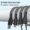 1m 2A Braided Charging Cable for Apple 14, Huawei, and Type-C Android Phones