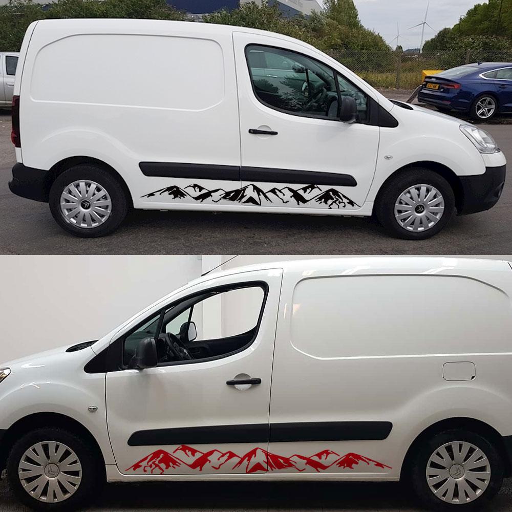 Car Side Door Stickers For Citroen Berlingo K9 XL Camper Van Auto Tuning Accessories Graphics Mountain Style Vinyl Decor Decals