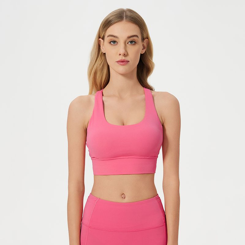 Big Brand Flat for Cross Yoga Vest Women's Belt Chest Pad Sports Underwear Outer Wear Running Fitness Bra Shockproof Push Up
