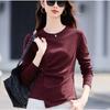 Spring and Autumn Irregular Long Sleeve T-Shirt Women's Simple Slim Fit Versatile Slim Top