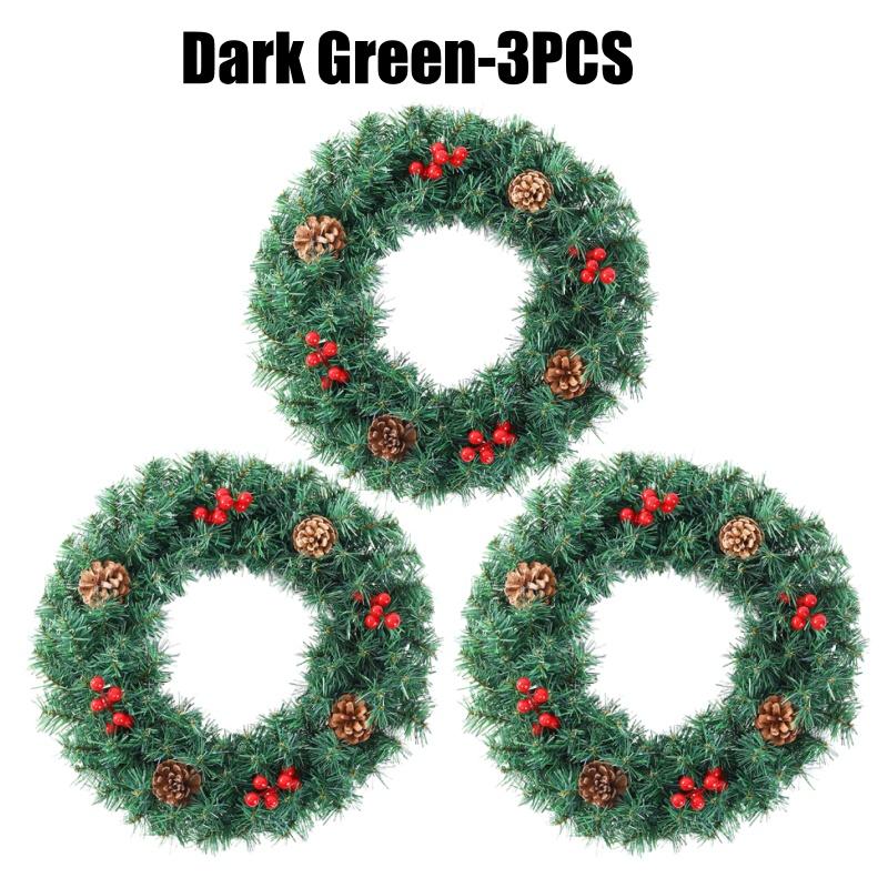 11cm Artificial Christmas Vine Wreath with Pine Cones for Xmas Parties Wedding Wall Decorations and Festival Celebrations