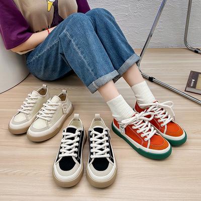 Summer Breathable Canvas Shoes Women's Versatile Student Skate Shoe Thick Soled Casual Single Shoes Fashion Shoes