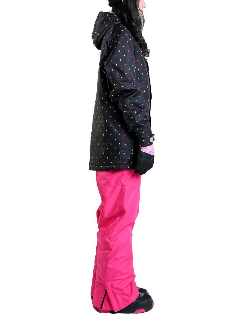 VAXPOT Snowboarding Apparel Set and Resistance Breathability WS Size Women's (Top Bottoms) [Water 5000mm, 3000g, Water-Repellent] VA-2025 DT-MUL/PNK