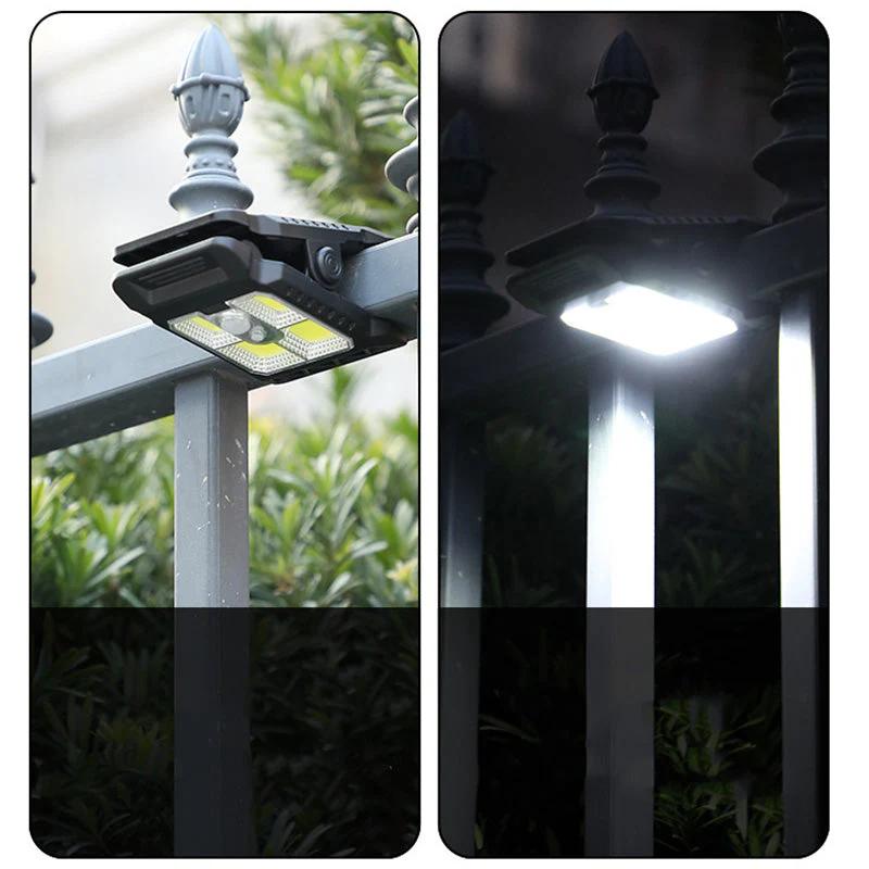 Outdoor LED Solar Clip Ligh 3 Modes Motion Sensor Lamp Waterproof Wall Lighting For Fences Garages Balconies Local Warehouse
