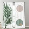 2 Stück Vorhänge mit einfachem Muster und tropischem Blattmotiv, Polyestergewebe, maschinenwaschbar, geeignet für Schlafzimmer-, Wohnzimmerdekoration