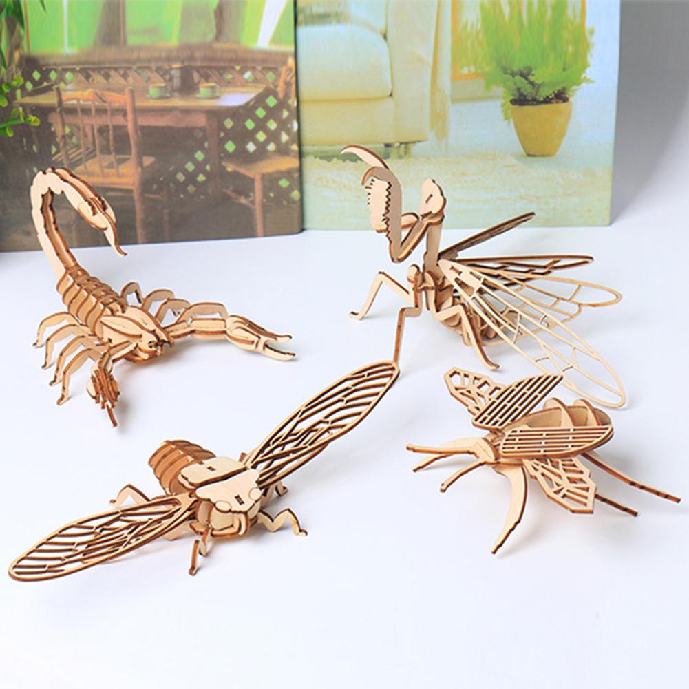 Kids Child Wooden 3d Puzzle Insect Jigsaw Construction Kits Educational ...