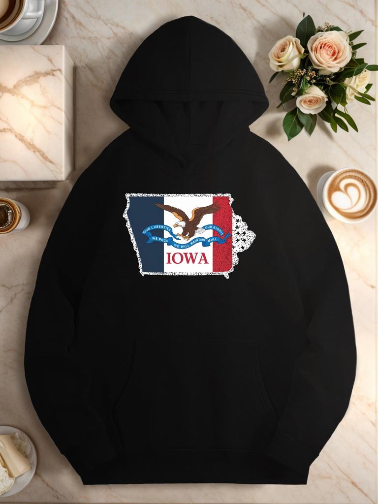Iowa State flag pattern women's hoodies