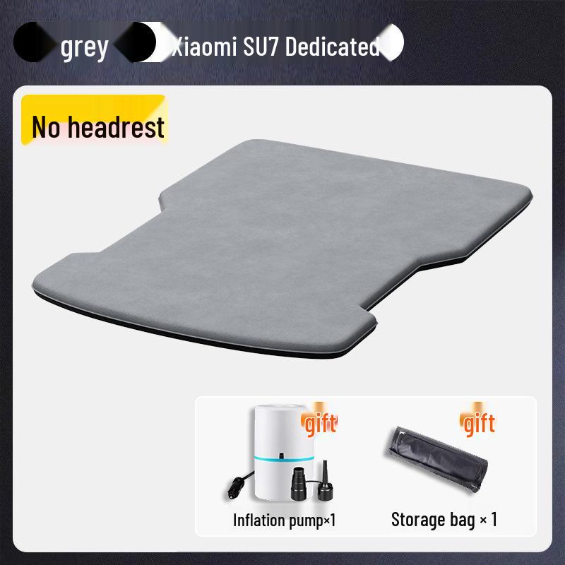 Blue Grid Rabbit Mattress: Compatible with Xiaomi SU7 for Car Trunk Sleeping and Rear Seat Bedding.