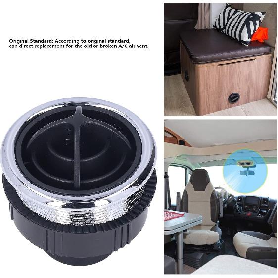 Acouto round automotive air conditioning vent, Dashboard Air Conditioning Deflector Outlet Side Roof Vent Round Air Conditioning Vent ABS AC