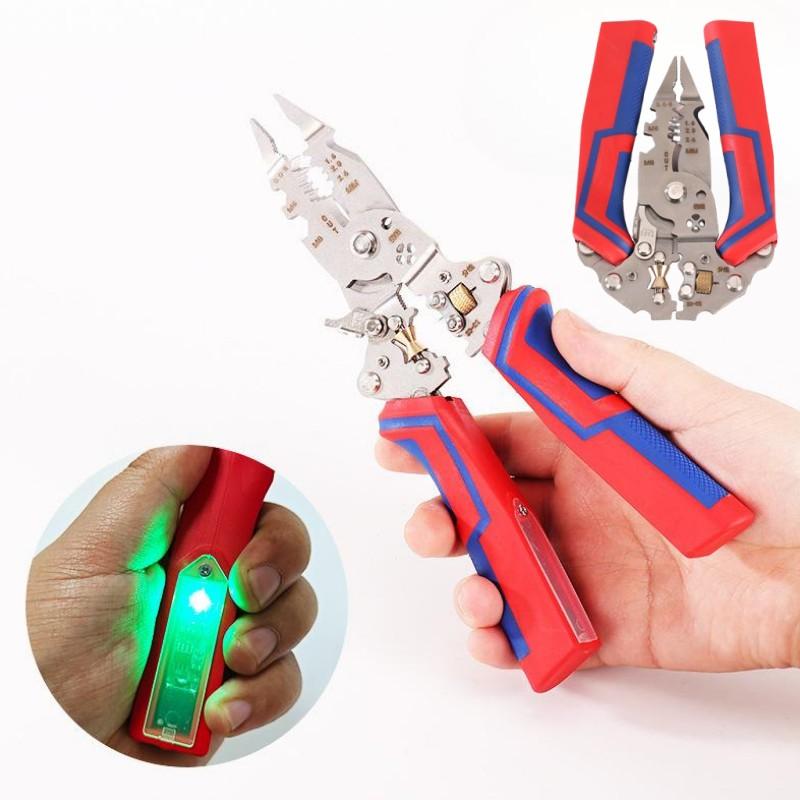 13-in-1 Foldable Wire Stripper Plier Multifunctional Electrician Tool for Wire Cutting Stripping Pulling