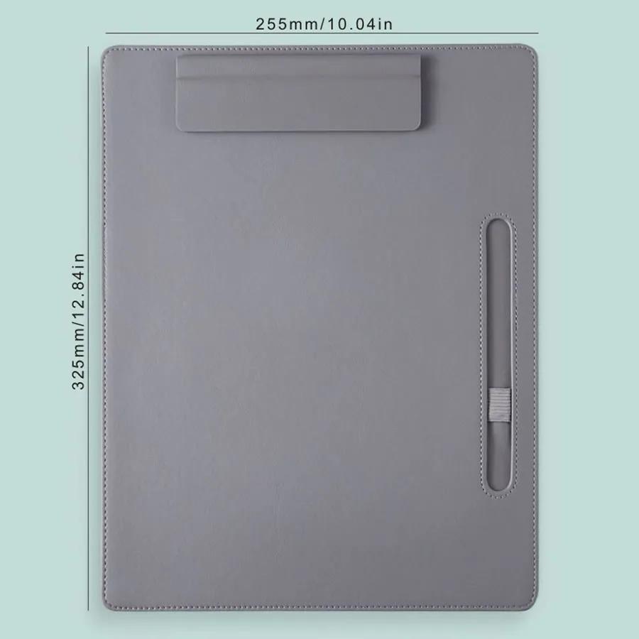Business Folder Data Book A4 Leather Writing Clip Office Storage Menu Clamp High Appearance Contract Book Clip Music Score Clamp серый 3560₽