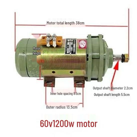High-Power Pure Copper Brushed Motor for 24V-72V Electric Tricycles