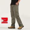 Men's Spring Elastic Waist Work Pants - Straight Leg, Loose Fit, Plus Size, Casual Long Pants for Middle-Aged and Elderly
