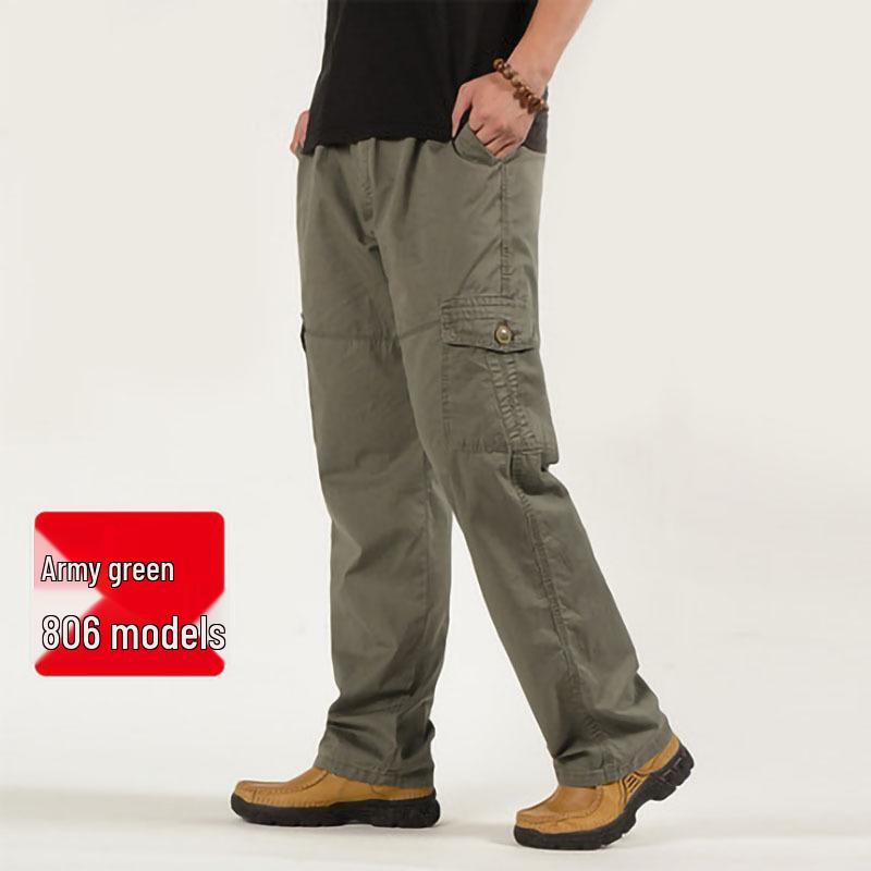 

Men s Spring Elastic Waist Work Pants - Straight Leg, Loose Fit, Plus Size, Casual Long Pants for Middle-Aged and Elderly M