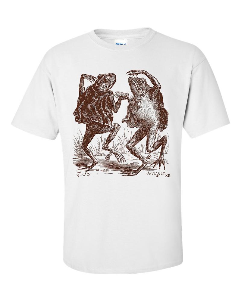 Dancing Toad Demons Frog With Bells Drawing Goblincore Cotagecore TShirt 2XL