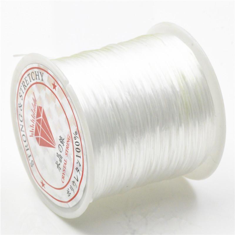 Crystal Elastic Line, Flat Rubber Band Rope 60 Meters Per Roll, Bead Line Diy Jewelry Accessories