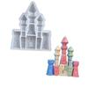 New European Style Castle Candle Silicone Mold House Building Cake Chocolate Silicone Mold Soap Mold Castle Resin Gypsum Mold