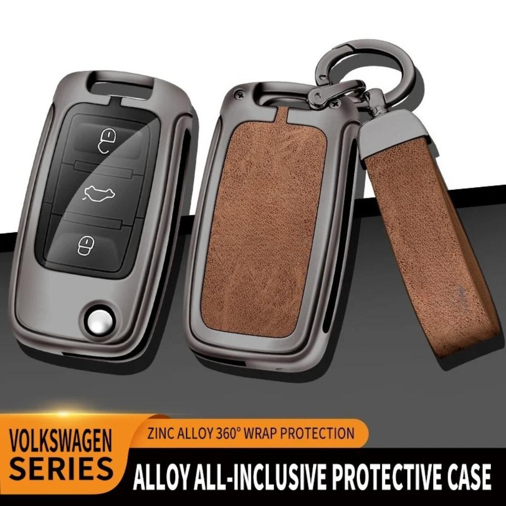 Car TPU Zinc Alloy Key Case Bag Car KeyChain Metal Key Shell for Volkswagen VW Polo Tiguan Golf 4 5 Jetta Beetle Scirocco Passat