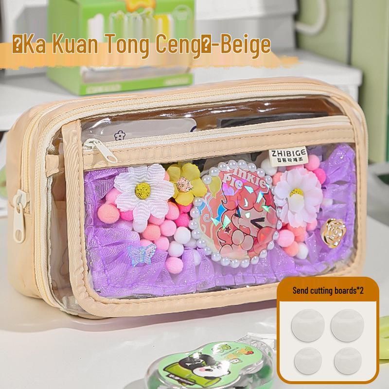 Baji Large Capacity Transparent Pencil Case for Students - 2025 New Arrival