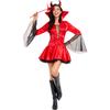 - Halloween Vampire Female Devil Costume, Goth Queen Cos Horn Witch Little Devil Party Costume