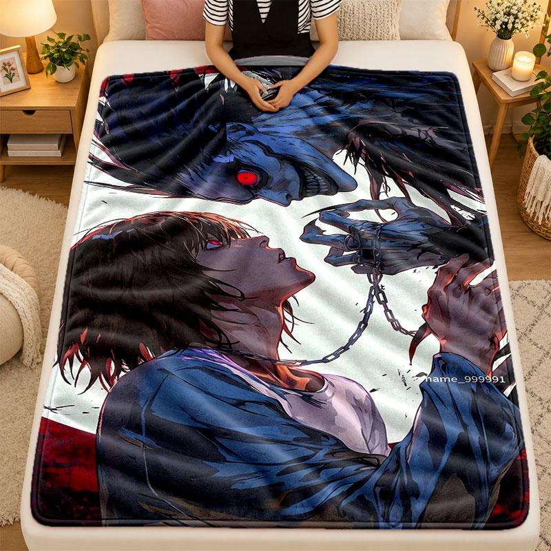 Flannel BlanketDeath Note Warm Soft Throw Blanket for Indoor Sofa Bed Living Room Use