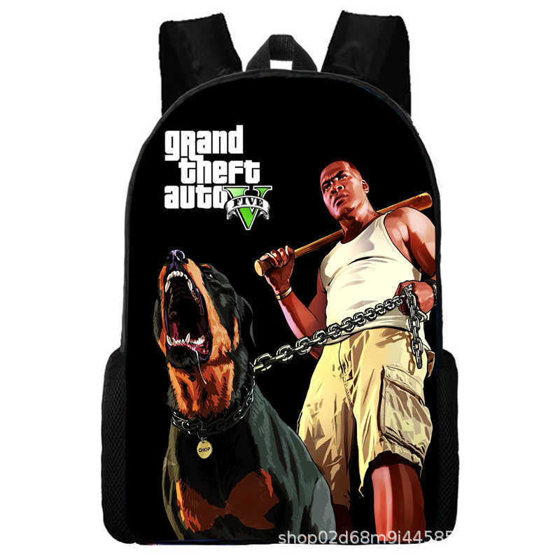 Grand Theft Auto Grand Theft Auto Peripheral Animation Backpack Men's and Women's School Bags