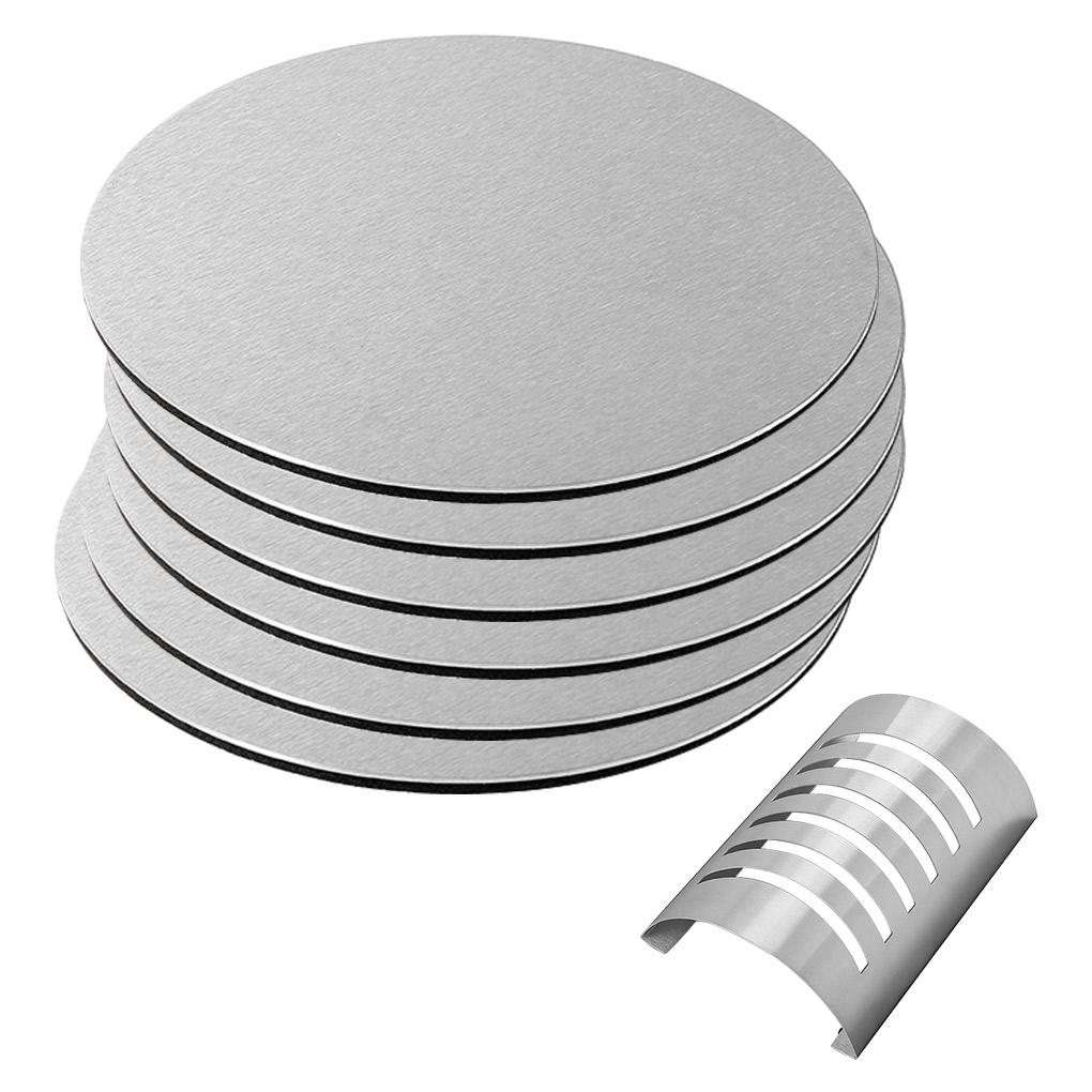 

6Pcs Coasters Bracket Set Stainless Cup Holder Pad Non-slip Heat-Insulated Bowl Mat