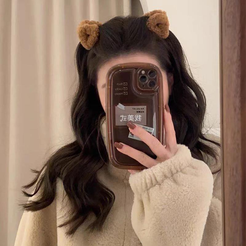 2Pcs Plush Cat Ears Hair Claw Women Side Clip Broken Hair Small Grab Clip Sweet Cute Princess Head Shark Clip Hairpin Headwear
