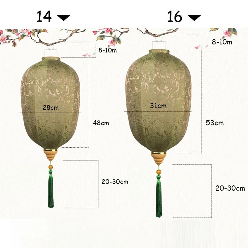 14/16inch Waterproof Chinese Silk Lantern Retro Japanese Vietnam Lantern Party Festival New Year Hanging Decor Palace Lantern