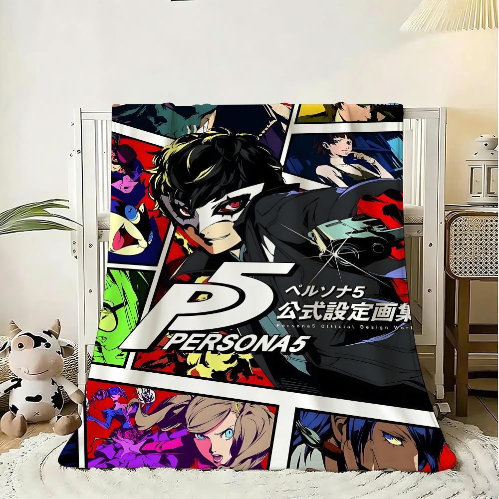 Classic Anime Persona 5 Throw 240g Flannel Blanket Lightweight Soft Skin-friendly Summer Thin Throw Blanket 75x90cm