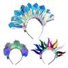 1/2 Stück LED Leuchtendes Stirnband Verstellbar Leicht Holografische Folie Leuchtendes Haarband Herren Damen Feiertags-Tanzparty Haar-Accessoires