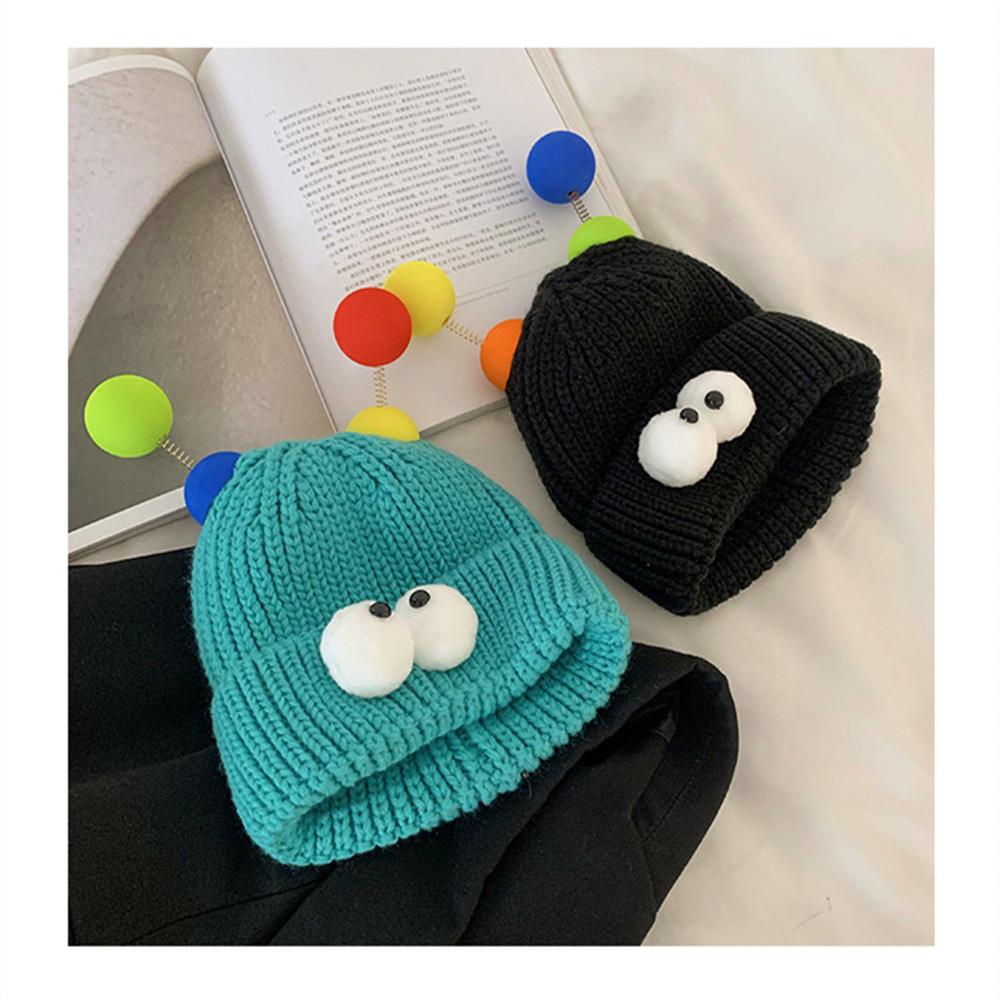 Big Eyes Woolen Hat Winter Warm Funny Short Thread Hip Hop Beanies Hat Women Men Boys Girls Elastic Knitted Skull Cap Headwear
