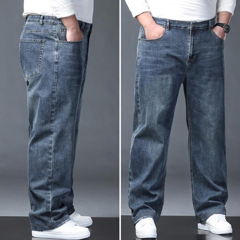 Rechte Oversized Heren Jeans Herfst Losse Pasvorm Wijde Pijp Broeken Heren Veelzijdige Middenleeftijd Business Casual Broeken