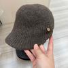 Korean Internet celebrity temperament metal standard equestrian cap winter wool knitted thermal cap casual versatile baseball cap
