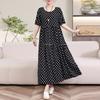 Abito da donna estivo vintage casual manica corta abito lungo per donna vestito estivo