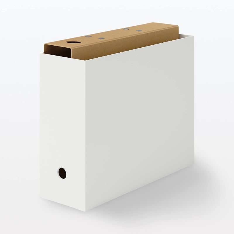 MUJI Recycled Polypropylene File Box - Standard Type - White Gray, Approx. W10 X D32 X H24cm, 83904364