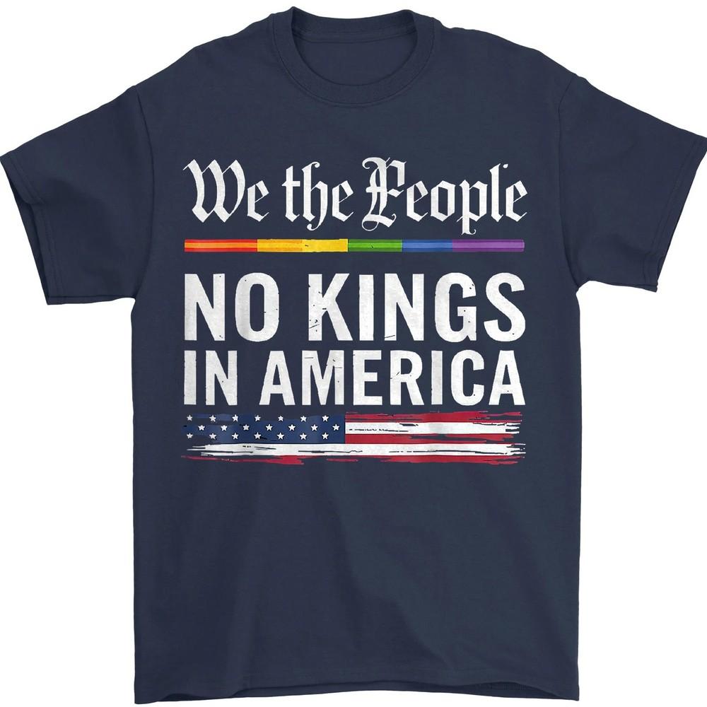

We The People No Kings American Flag Retro Unisex T-Shirt XL