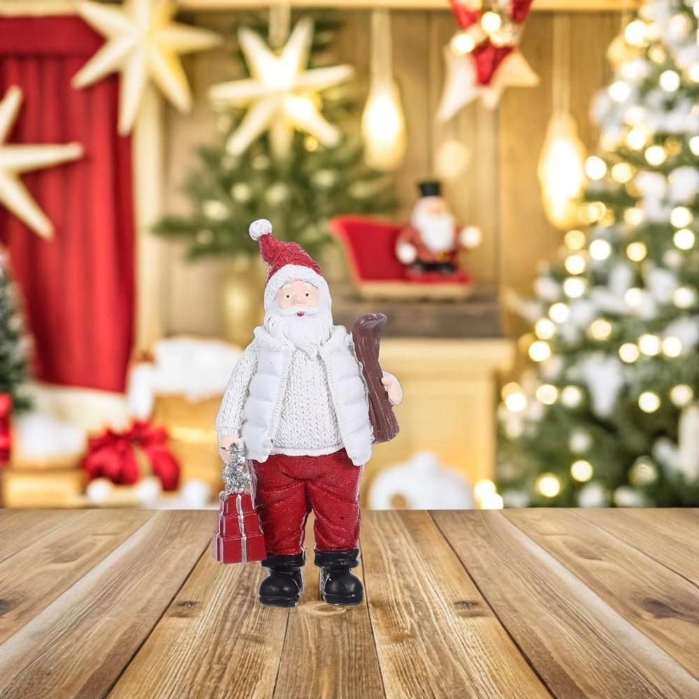 Resin Christmas Figurine Standing Holiday Santa Statue Santa Claus Ornaments  Christmas Celebration