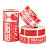 Easy Tear Fragile Label Stickers - English & Chinese Warning on Coated Paper, Anti-Tear Design