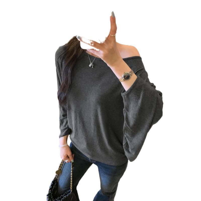 Petite Asymmetrical Off-Shoulder Batwing Sleeve Cropped Top for Women - Spring 2026 Arrival