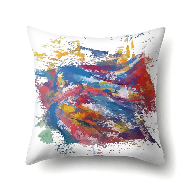 Nordic Modern Abstract Ins Style Polyester Pillow Case Car Decoration Home Printed Waist Cushion Pillow Case