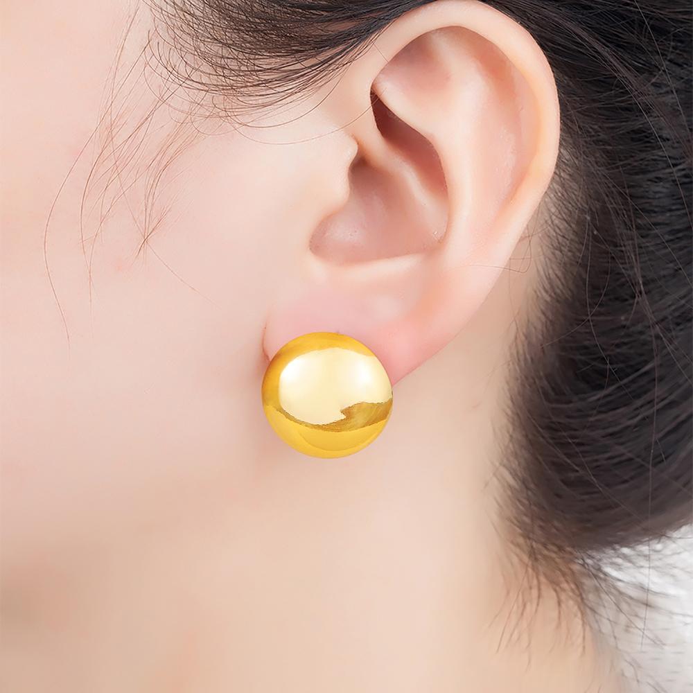 Nidin New Retro Simple Style Semicircle Shape Copper Stud Earrings For Women Lady Daily Party Ear Jewelry Accessories Fine Gifts