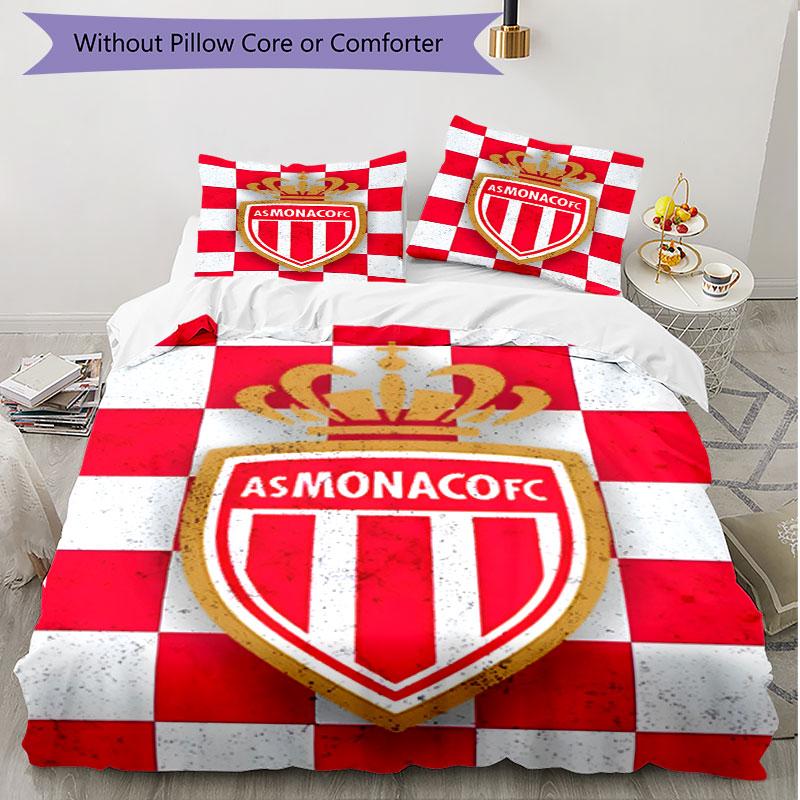 3pcs Duvet Cover Set (1*Duvet Cover + 2*Pillowcase, Without Core), AS Monaco Print Soft All‑Season Bedding Set, Home Bedroom Decor Gift